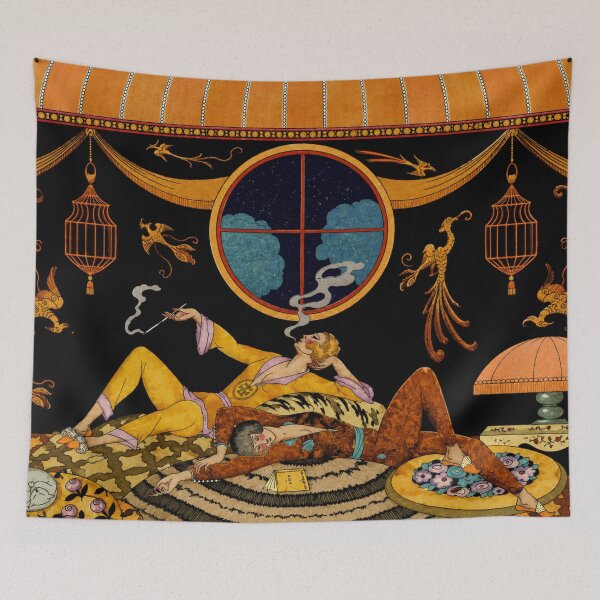 Item preview, La Paresse (Laziness) by Georges Barbier - Art Deco Art Nouveau Lounge Illustration for Vintage Decor Lovers designed and sold by RickE.
