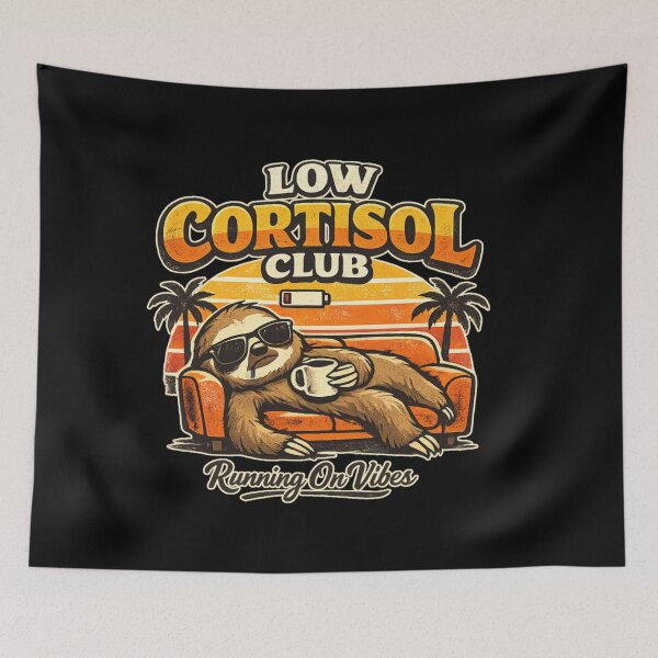 Item preview, Low Cortisol Club Running On Vibes Sloth | Funny Burnout Meme  designed and sold by HiPatti.