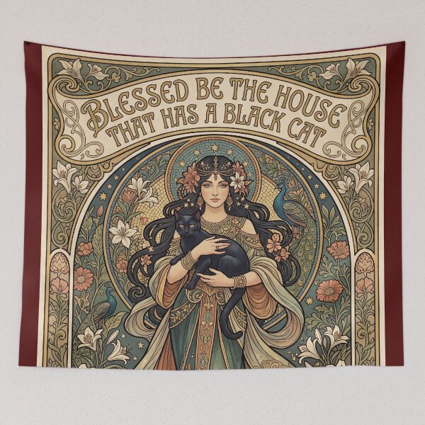 Item preview, Blessed Be The House That Has Black Cats designed and sold by graficsfx.