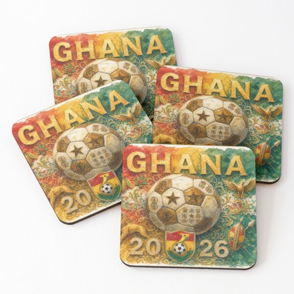Item preview, Watercolor Ghana Flag colors and Emblem - Soccer Vibes designed and sold by BrickByDream.