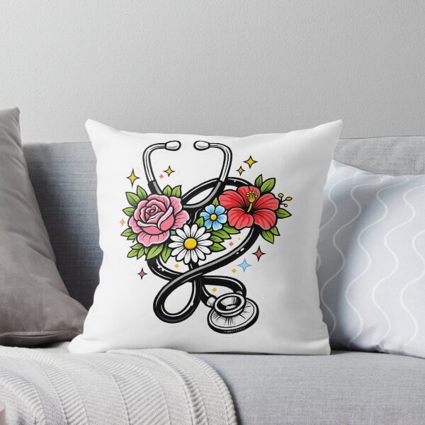 Item preview, Elegant Floral Stethoscope Medical Art Sticker⁠ designed and sold by MIROUZ2000.