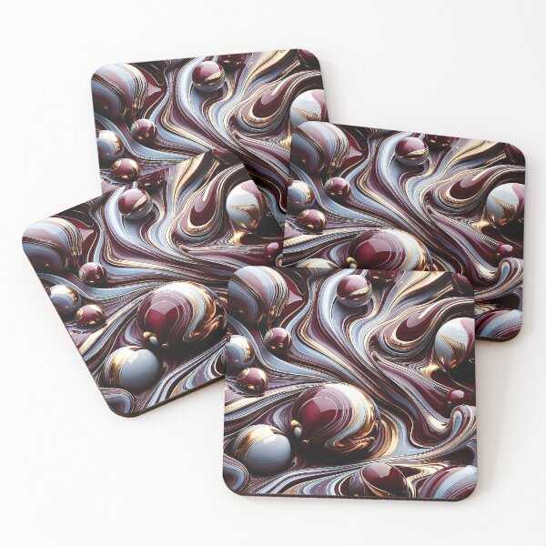 Item preview, Crimson and Liquid Gold Fluid Abstract designed and sold by CustomHDman.