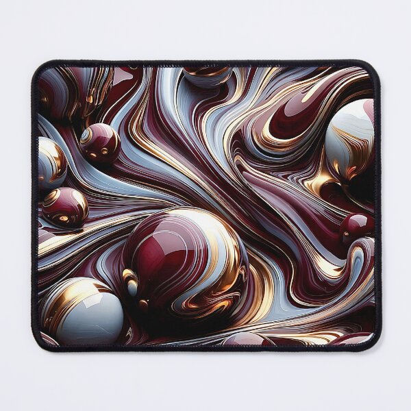 Item preview, Crimson and Liquid Gold Fluid Abstract designed and sold by CustomHDman.