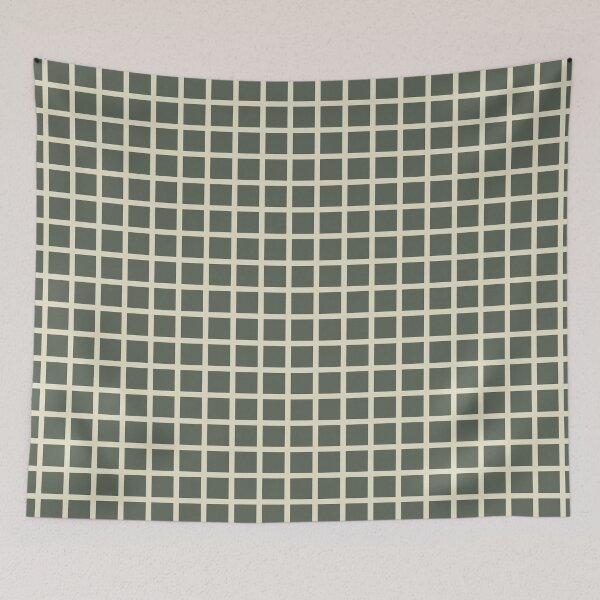 Item preview, Dark green & dirty white grid designed and sold by Mint + Midnight.