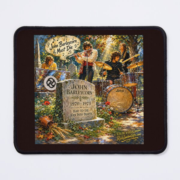 Item preview, John Barleycorn Must Die… Again — Classic Rock Cemetery Parody designed and sold by Rick London Gifts.