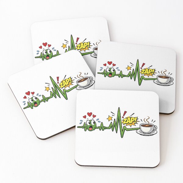 Item preview, ⁠Funny Nurse Coffee Heartbeat ECG Line Sticker designed and sold by MIROUZ2000.