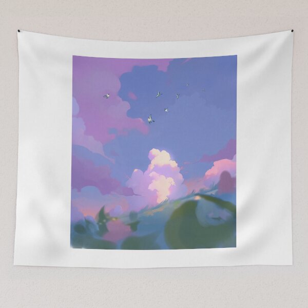 Item preview, Dreamy Anime Sky Clouds Aesthetic Fine Landscape designed and sold by Rehnair.
