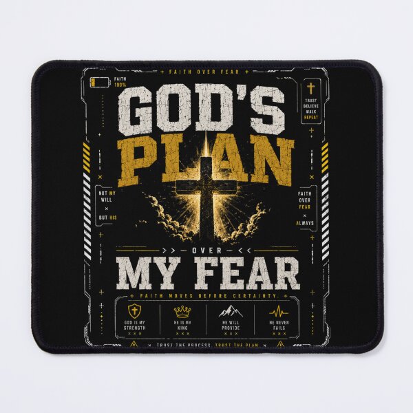 Item preview, GOD'S PLAN OVER MY FEAR | CHRISTIAN FAITH STREETWEAR designed and sold by LowBatteryStudio ⭐.
