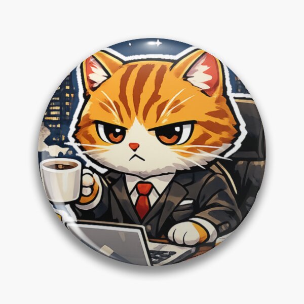 Item preview, Delulu CEO Cat Sticker – Business Empire Meme Kawaii Anime Cat designed and sold by kawaii animal store (in Japan).