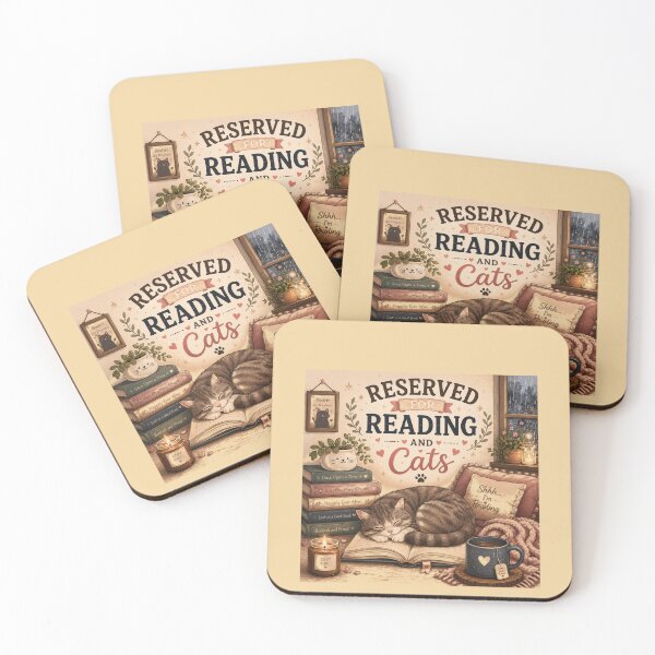 Item preview, Reserv ed For Reading And Cats – Cute Cat Book Lover Design designed and sold by MotylekAnia.