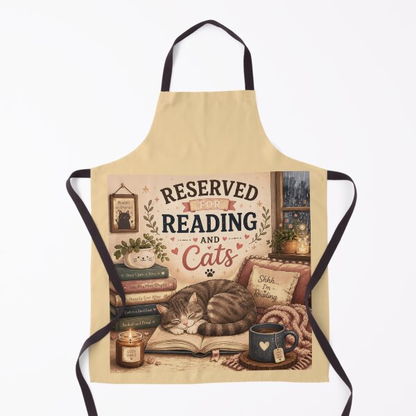Item preview, Reserv ed For Reading And Cats – Cute Cat Book Lover Design designed and sold by MotylekAnia.