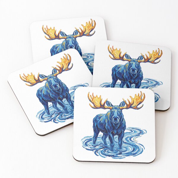 Item preview, Majestic Blue Moose Wading  designed and sold by TeeARTHY.