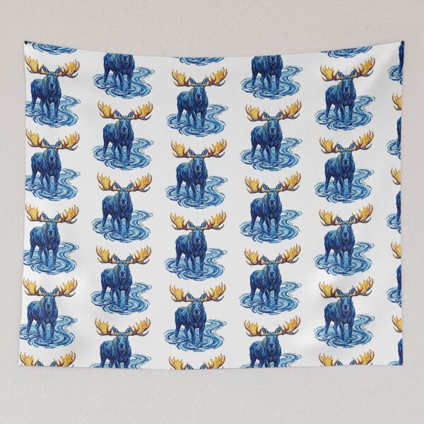 Item preview, Majestic Blue Moose Wading  designed and sold by TeeARTHY.