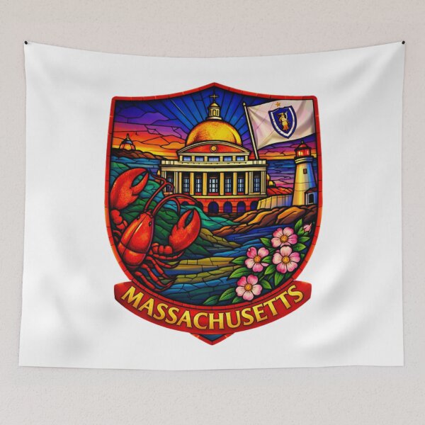 Item preview, Massachusetts Stained Glass Look Boston Provincetown designed and sold by DESTINATIONS DECAL DOS.