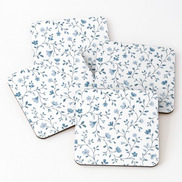 Item preview, Blue Floral Seamless Pattern | Elegant Watercolor Wildflower Botanical Design | Minimalist Cottage core Flower Print designed and sold by agaa-vibes-studio.