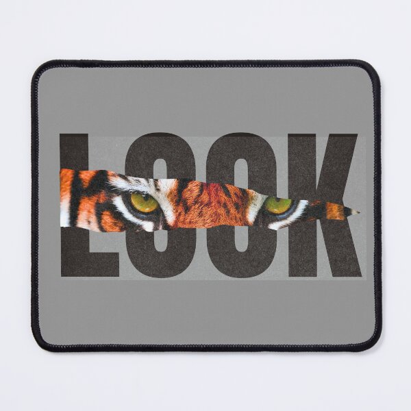 Item preview, LOOK - Tiger Eyes Peeking Through Torn Grunge Typography Design designed and sold by PrimalBeastLab.
