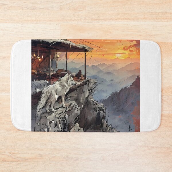 Item preview, Lone Wolf Living - Modern Mountain Lounge Art designed and sold by Modern Nest Art.