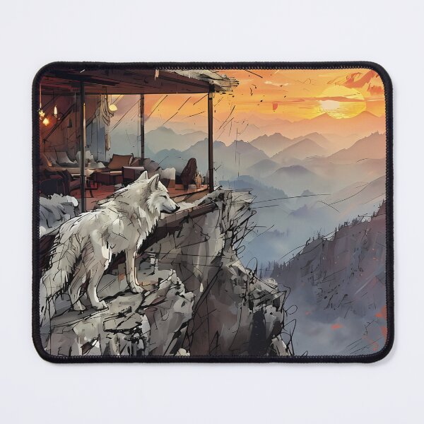 Item preview, Lone Wolf Living - Modern Mountain Lounge Art designed and sold by Modern Nest Art.