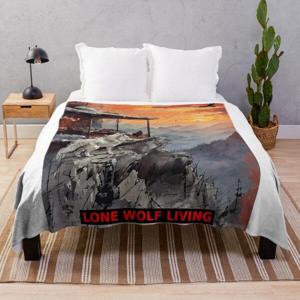 Item preview, Lone Wolf Living - Modern Mountain Lounge Art designed and sold by Modern Nest Art.
