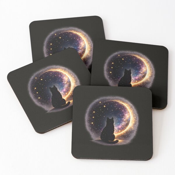 Item preview, Black Cat Watching Cosmic Portal designed and sold by Lizavelle.