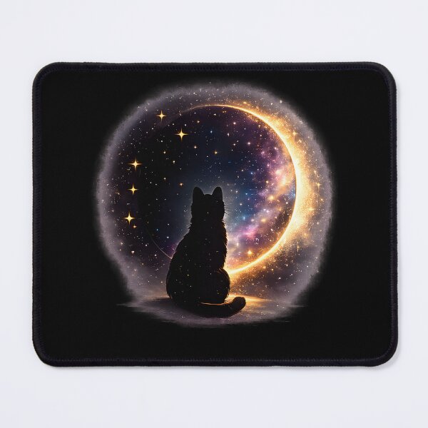 Item preview, Black Cat Watching Cosmic Portal designed and sold by Lizavelle.