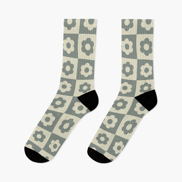 Item preview, Dolphin gray & dirty white mosaic with flowers designed and sold by Mint + Midnight.