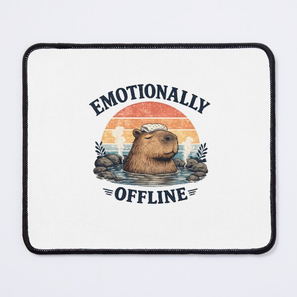 Item preview, Emotionally Offline Capybara Retro Design designed and sold by Lizavelle.