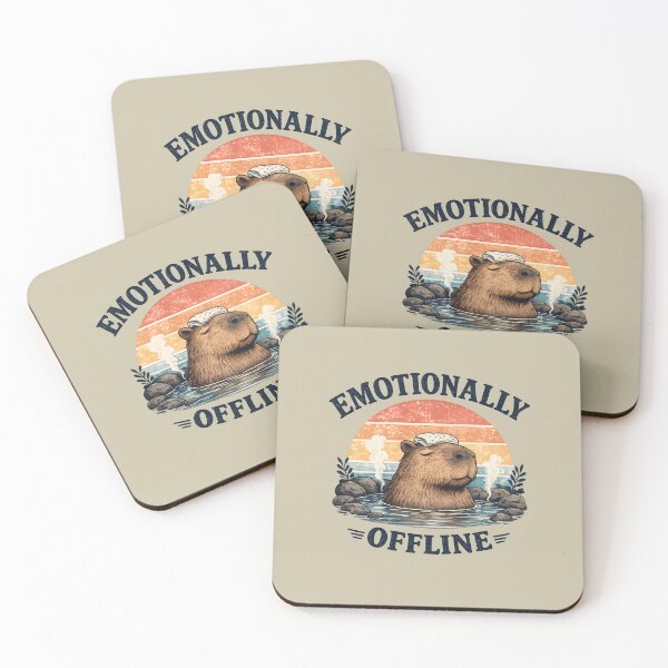 Item preview, Emotionally Offline Capybara Retro Design designed and sold by Lizavelle.