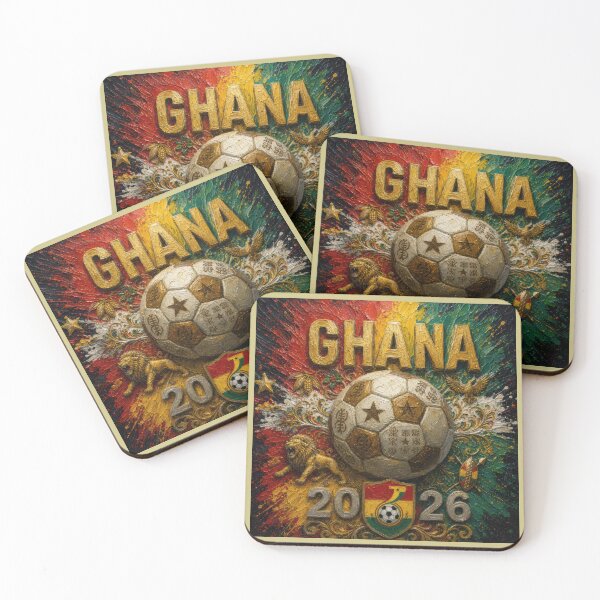Item preview, Museum Quality Oil Painting Ghana Flag colors and Emblem  designed and sold by BrickByDream.