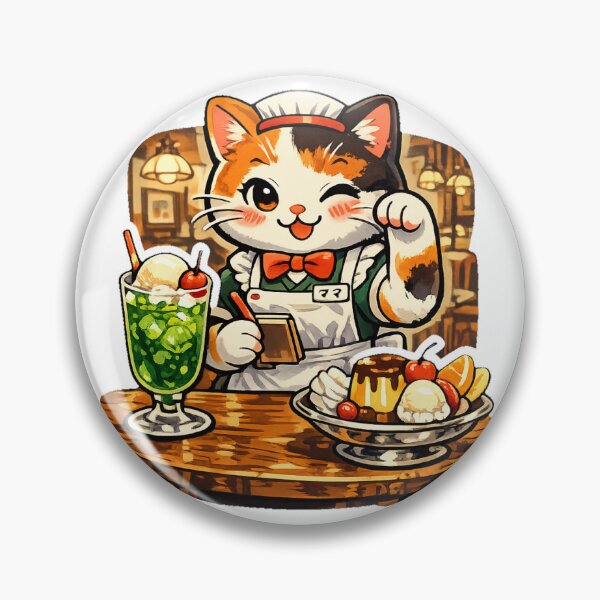 Item preview, Retro Japanese Cafe Maneki Neko Sticker | Kawaii Kissaten Cat Anime Design designed and sold by kawaii animal store (in Japan).