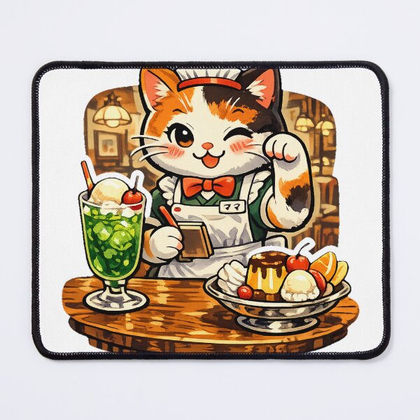 Item preview, Retro Japanese Cafe Maneki Neko Sticker | Kawaii Kissaten Cat Anime Design designed and sold by kawaii animal store (in Japan).