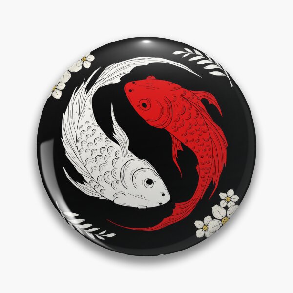 Item preview, Two Paths One Destiny - Red & White Koi Fish Yin Yang Japanese Art designed and sold by PrimalBeastLab.