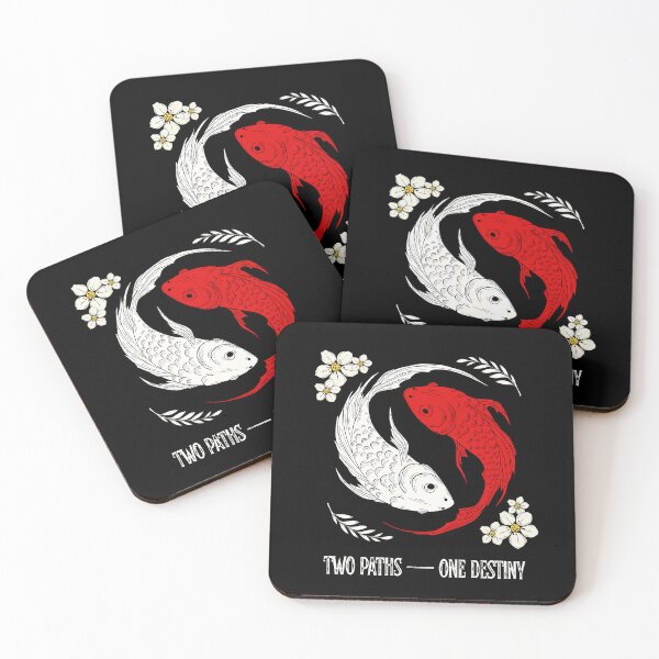 Item preview, Two Paths One Destiny - Red & White Koi Fish Yin Yang Japanese Art designed and sold by PrimalBeastLab.