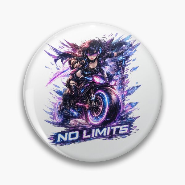 Item preview, No Limits — Cyberpunk Anime Girl Neon Biker Art designed and sold by Cyber Kitsune.