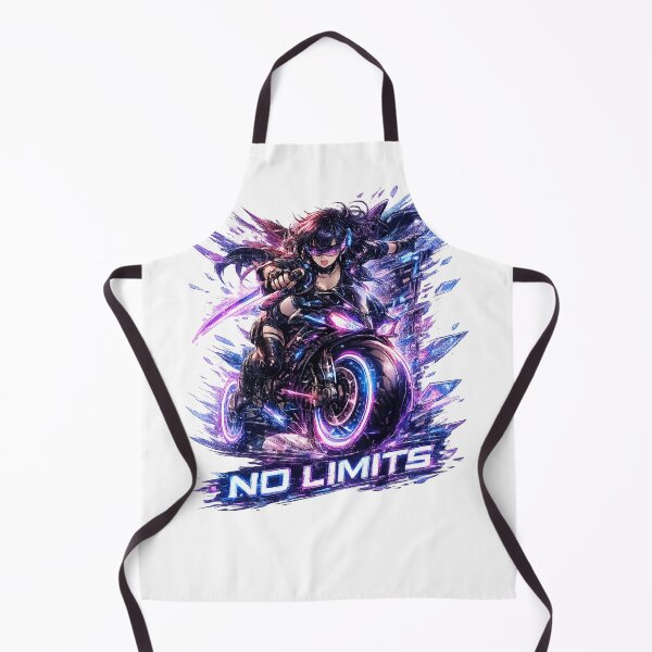 Item preview, No Limits — Cyberpunk Anime Girl Neon Biker Art designed and sold by Cyber Kitsune.