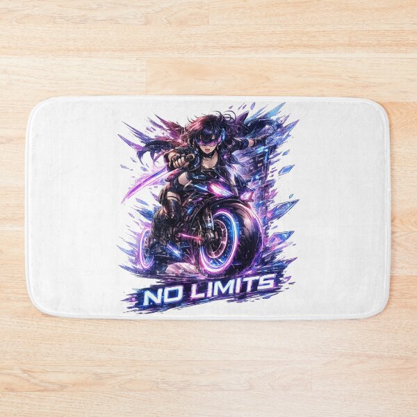 Item preview, No Limits — Cyberpunk Anime Girl Neon Biker Art designed and sold by Cyber Kitsune.