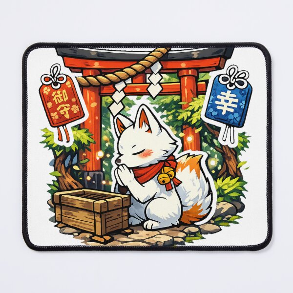 Item preview, Mystic Fox at Japanese Shrine Sticker | Kawaii Japan Aesthetic Anime Fox designed and sold by kawaii animal store (in Japan).