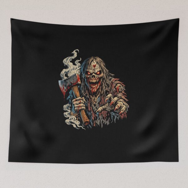 Item preview, Undead Axe Wielder Comic Horror Illustration designed and sold by Sonic Nova Studios.