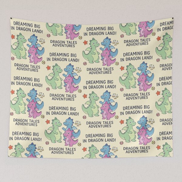 Item preview, Dreaming Big in Dragon Land – Cute Baby Dragon Adventure Cartoon Design designed and sold by arifali786.