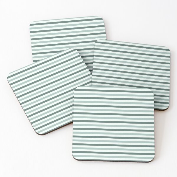 Item preview, Opal, mint cream & dark muted green horizontal lines designed and sold by Mint + Midnight.