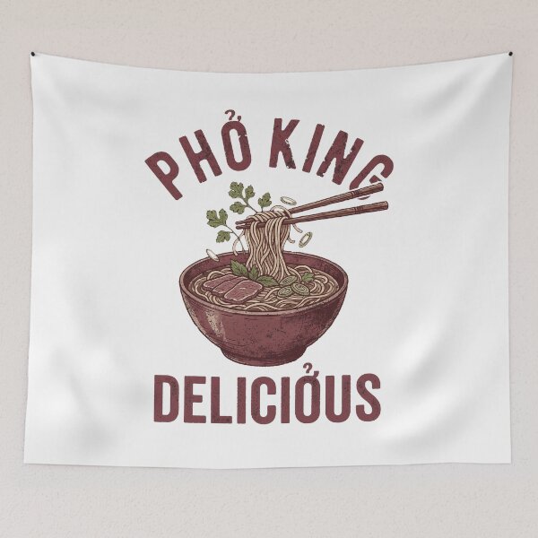 Item preview, Funny Pho King Delicious Retro Vietnamese Noodle Pun designed and sold by rediscoveredapp.