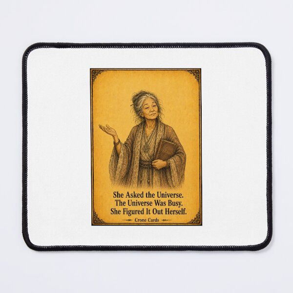 Item preview, Crone Cards — She Asked the Universe. The Universe Was Busy. She Figured It Out Herself. designed and sold by Kay Mhor Studio.
