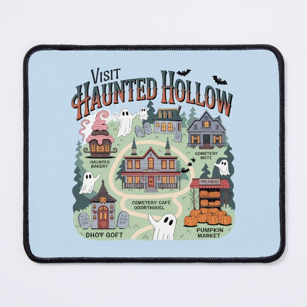 Item preview, Visit Haunted Hollow Cozy Spooky Town Halloween Map designed and sold by Raw Tigers.