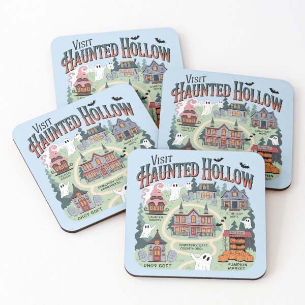 Item preview, Visit Haunted Hollow Cozy Spooky Town Halloween Map designed and sold by Raw Tigers.