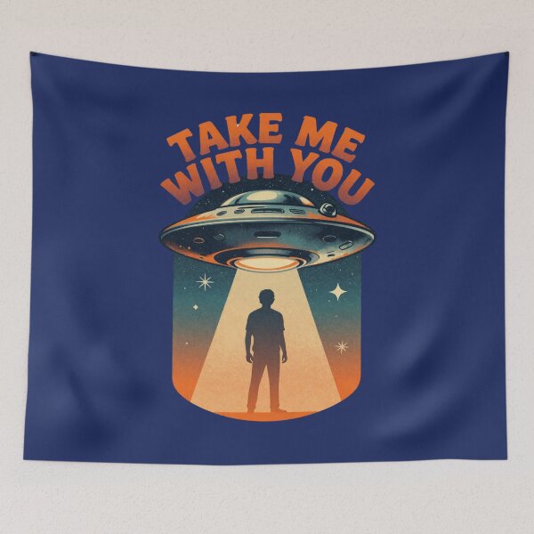 Item preview, Take Me With You UFO Alien Abduction Retro 70s Vintage designed and sold by GoGreenlove.