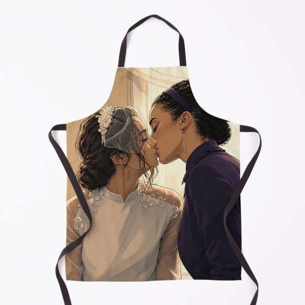 Item preview, A kiss between friends Becka (Mattea Conforti) and Agnes (Chase Infiniti) from the series The Testaments (fan art) designed and sold by PopCultureAndStuff.