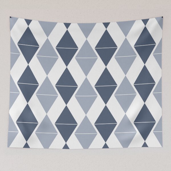 Item preview, Cadet blue, neutral blue & white diamonds designed and sold by Mint + Midnight.