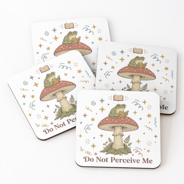 Item preview, Do Not Perceive Me Frog Reading On Mushroom Cottagecore Aesthetic designed and sold by Sunday Social Club.