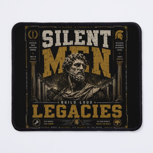 Item preview, SILENT MEN BUILD LOUD LEGACIES | STOIC WARRIOR STREETWEAR designed and sold by LowBatteryStudio ⭐.