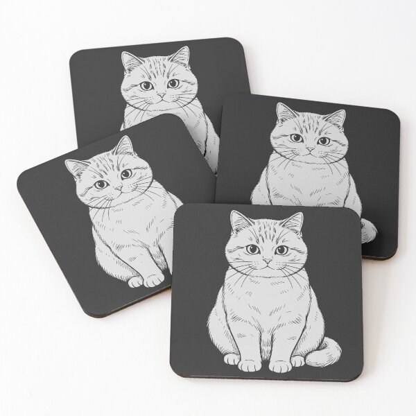 Item preview, Sitting Round-Faced Cat - White Silhouette designed and sold by sxtfejvseyn.